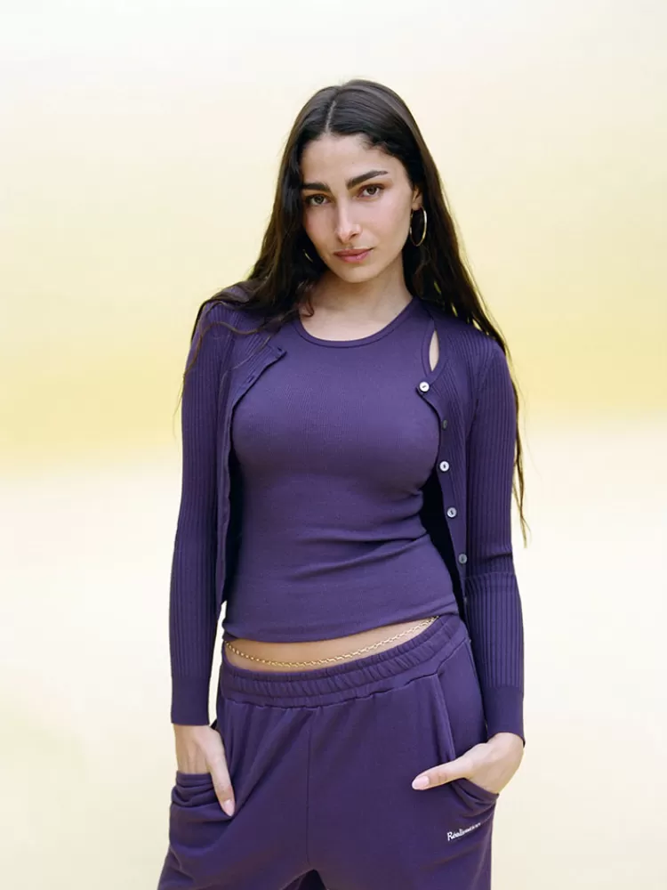 Women Réalisation Par The Winona Cardigan - Deep Purple